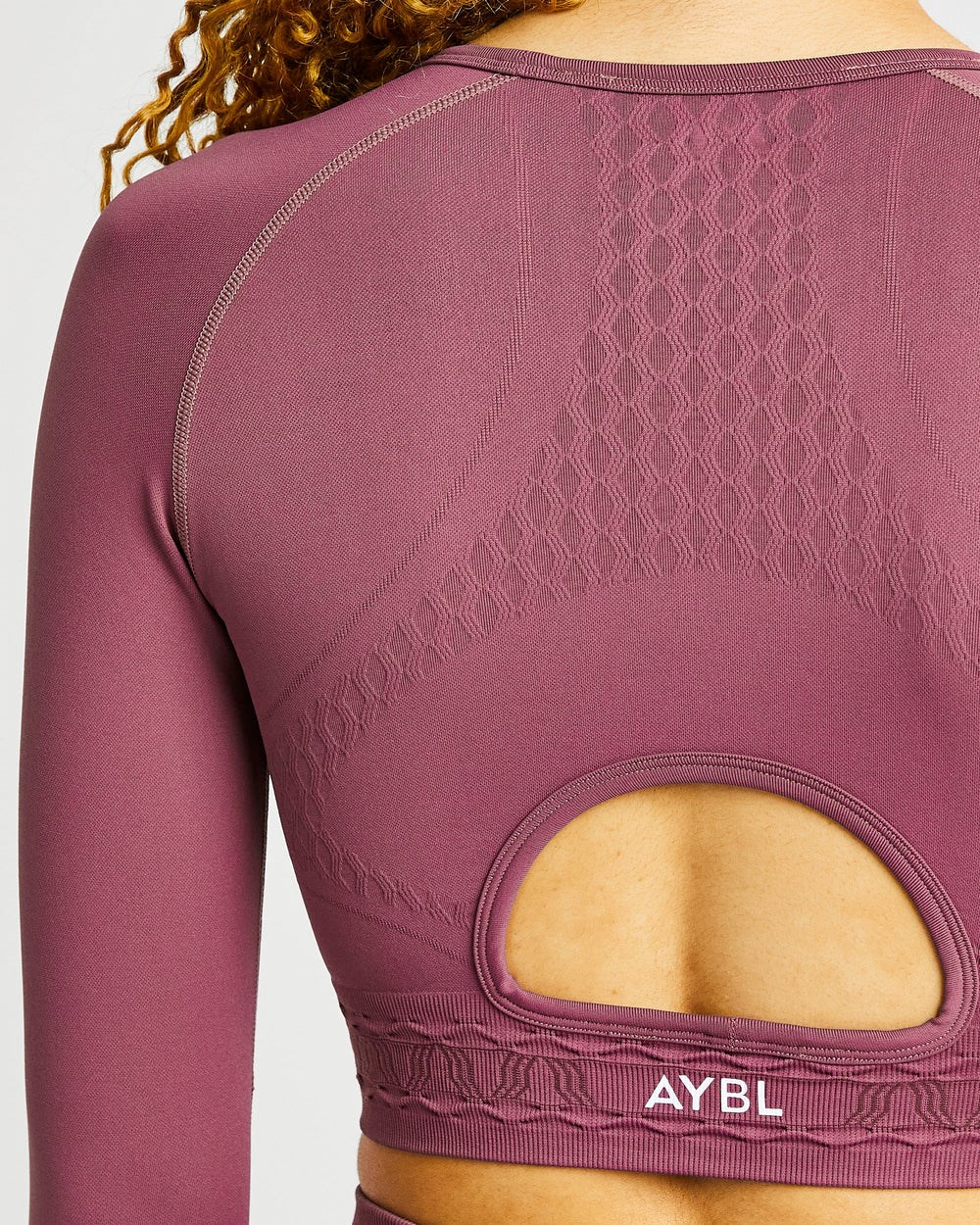 AYBL Elevate Seamless Long Sleeve Crop Top Różowe | 139762-GEF