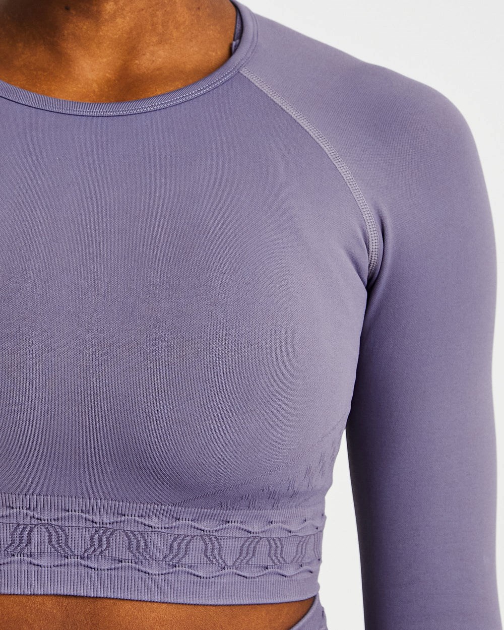 AYBL Elevate Seamless Long Sleeve Crop Top Fioletowe | 234908-BQW