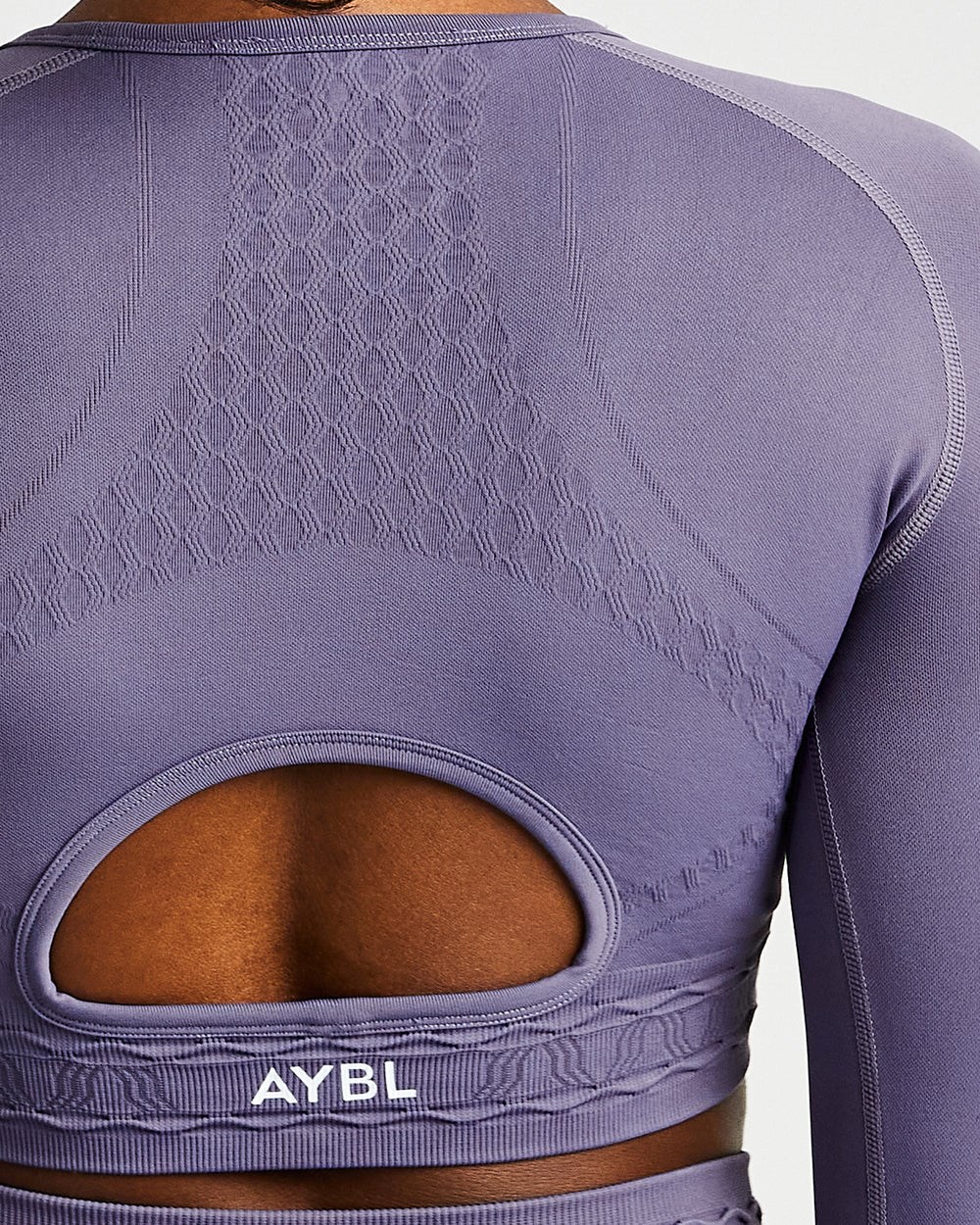 AYBL Elevate Seamless Long Sleeve Crop Top Fioletowe | 234908-BQW