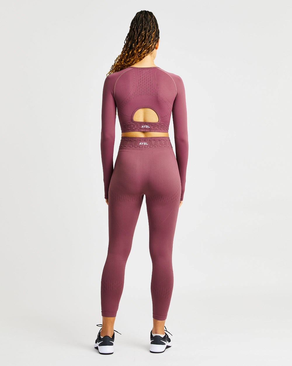 AYBL Elevate Seamless Long Sleeve Crop Top Różowe | 304576-IJG