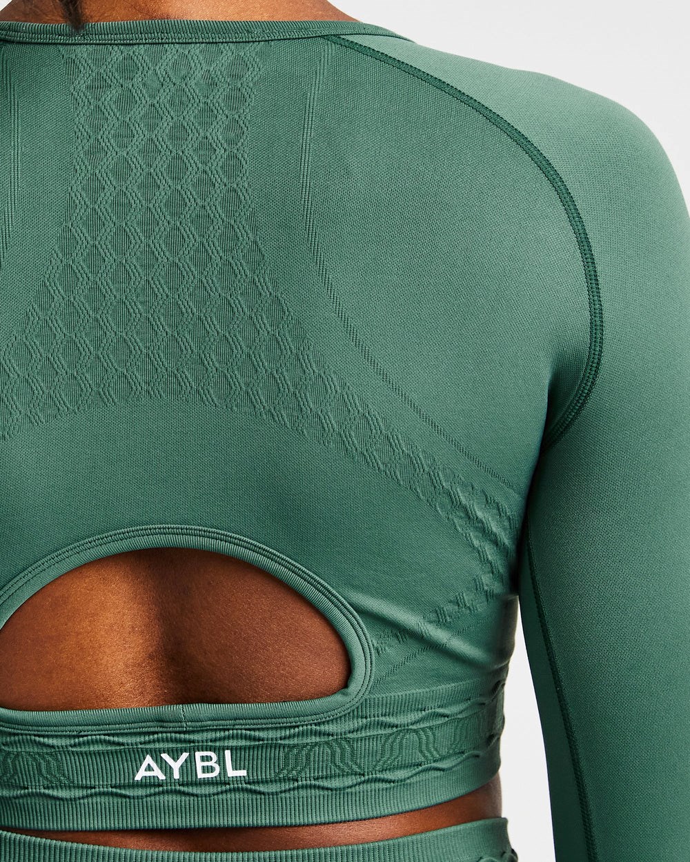 AYBL Elevate Seamless Long Sleeve Crop Top Zielone | 329150-BQG