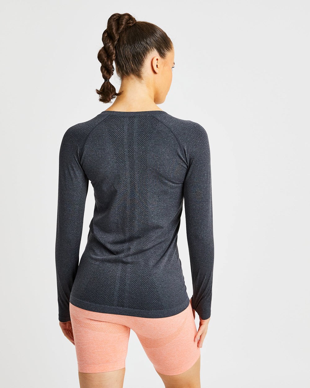 AYBL Embrace Seamless Long Sleeve T Shirt Czarne | 462385-KNP