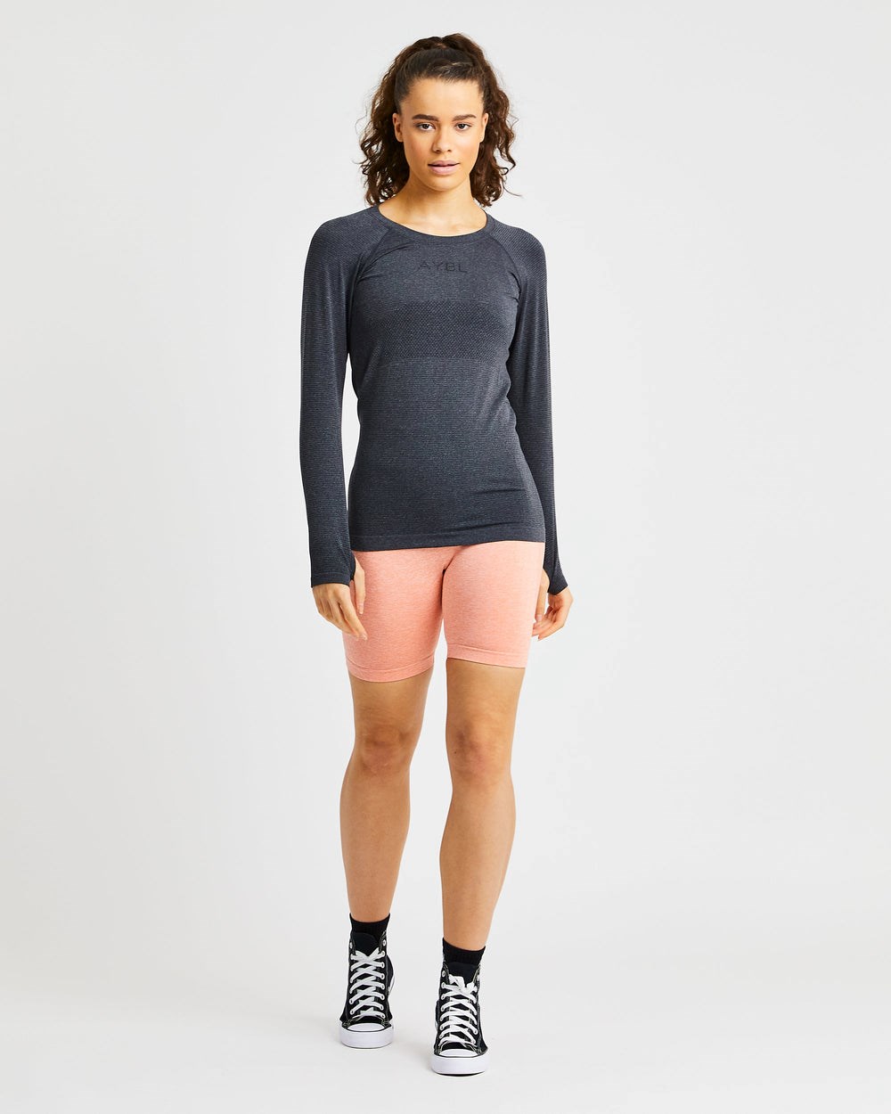 AYBL Embrace Seamless Long Sleeve T Shirt Czarne | 462385-KNP