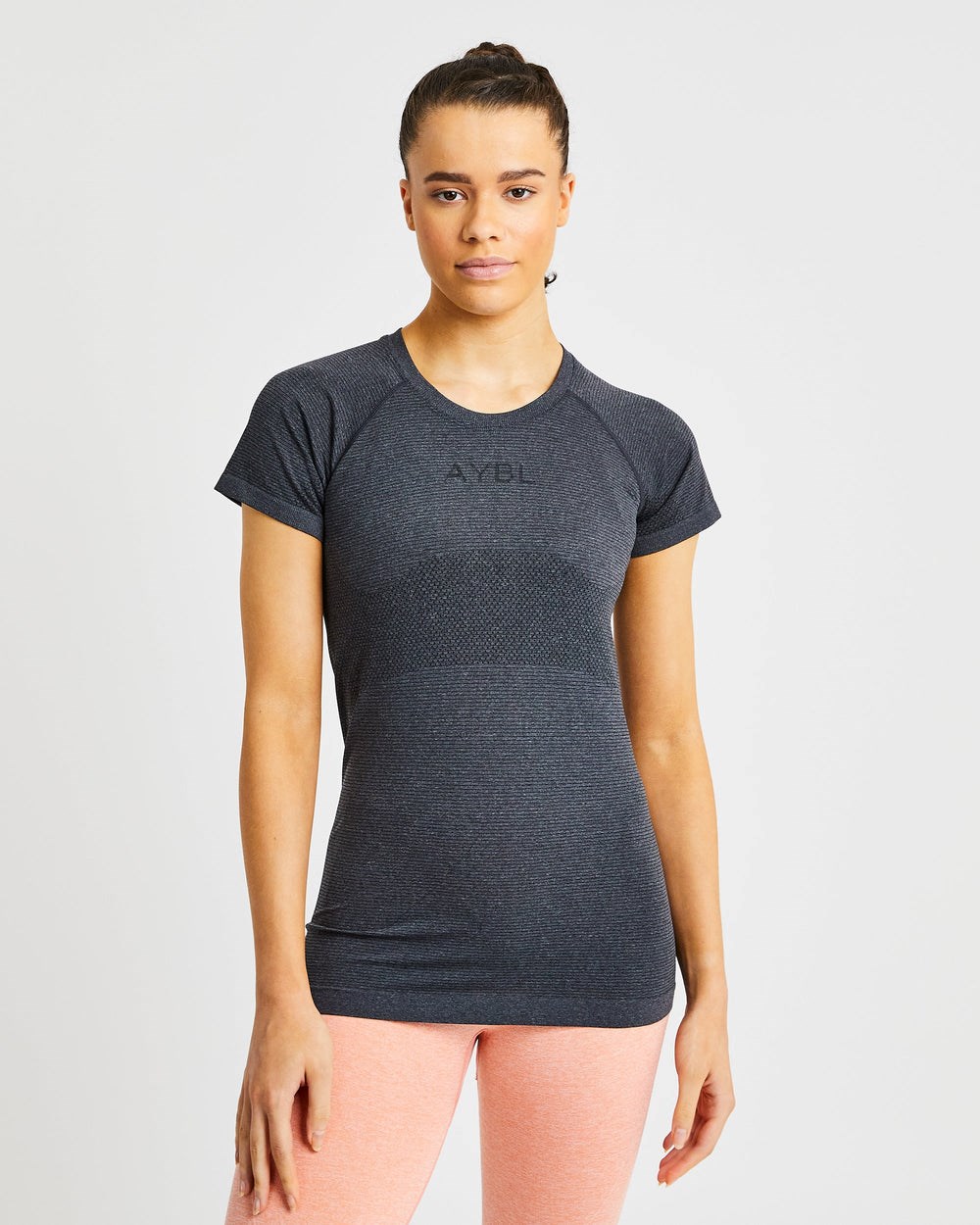 AYBL Embrace Seamless T Shirt Czarne | 780916-HXO