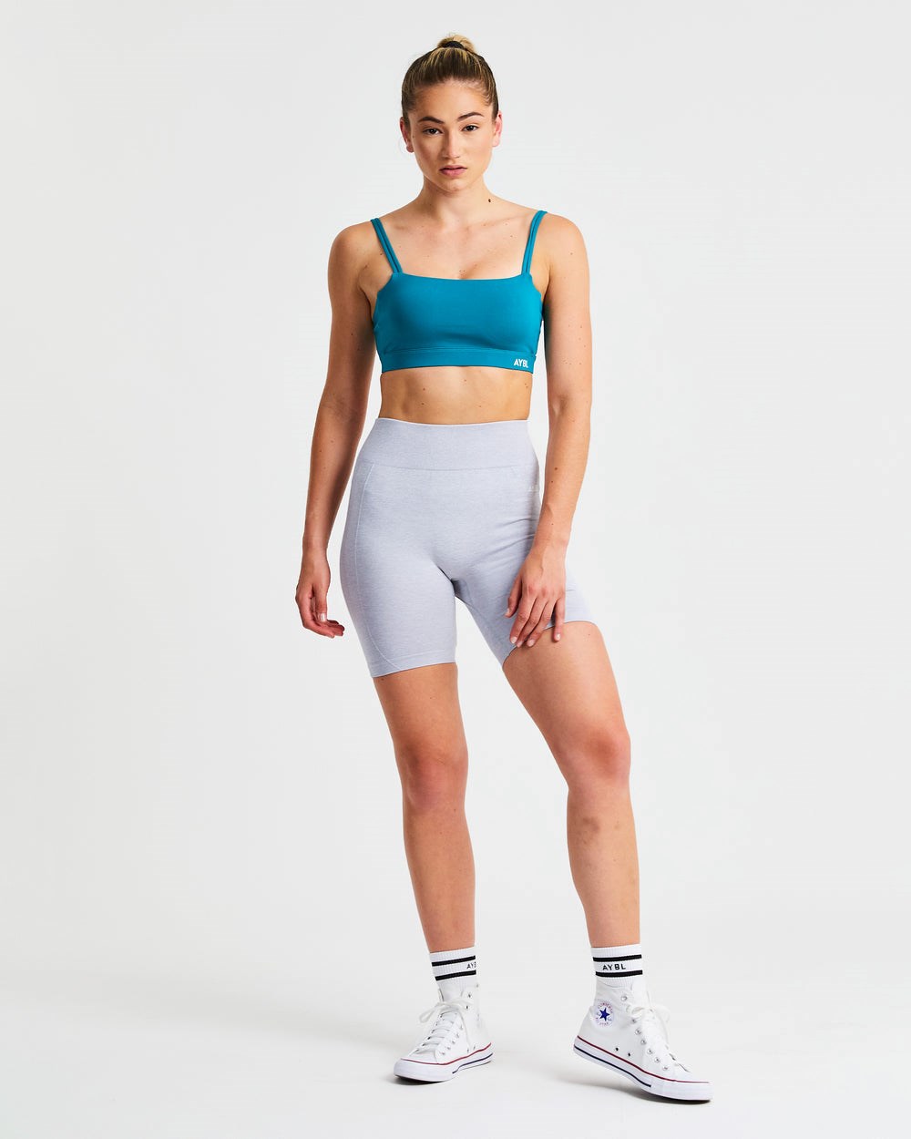 AYBL Essential Bandeau Sports Bra Teal | 016579-MQK