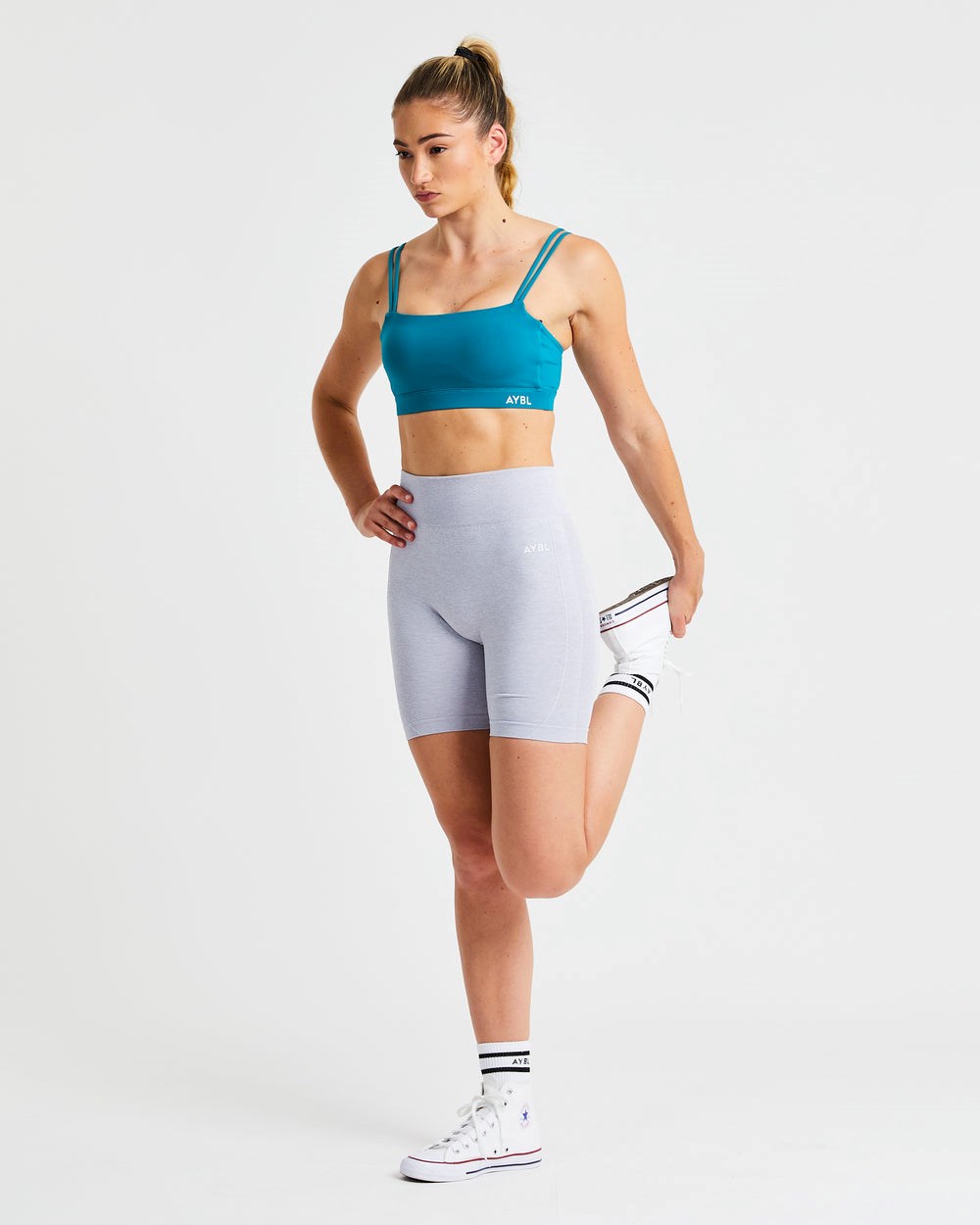 AYBL Essential Bandeau Sports Bra Teal | 016579-MQK