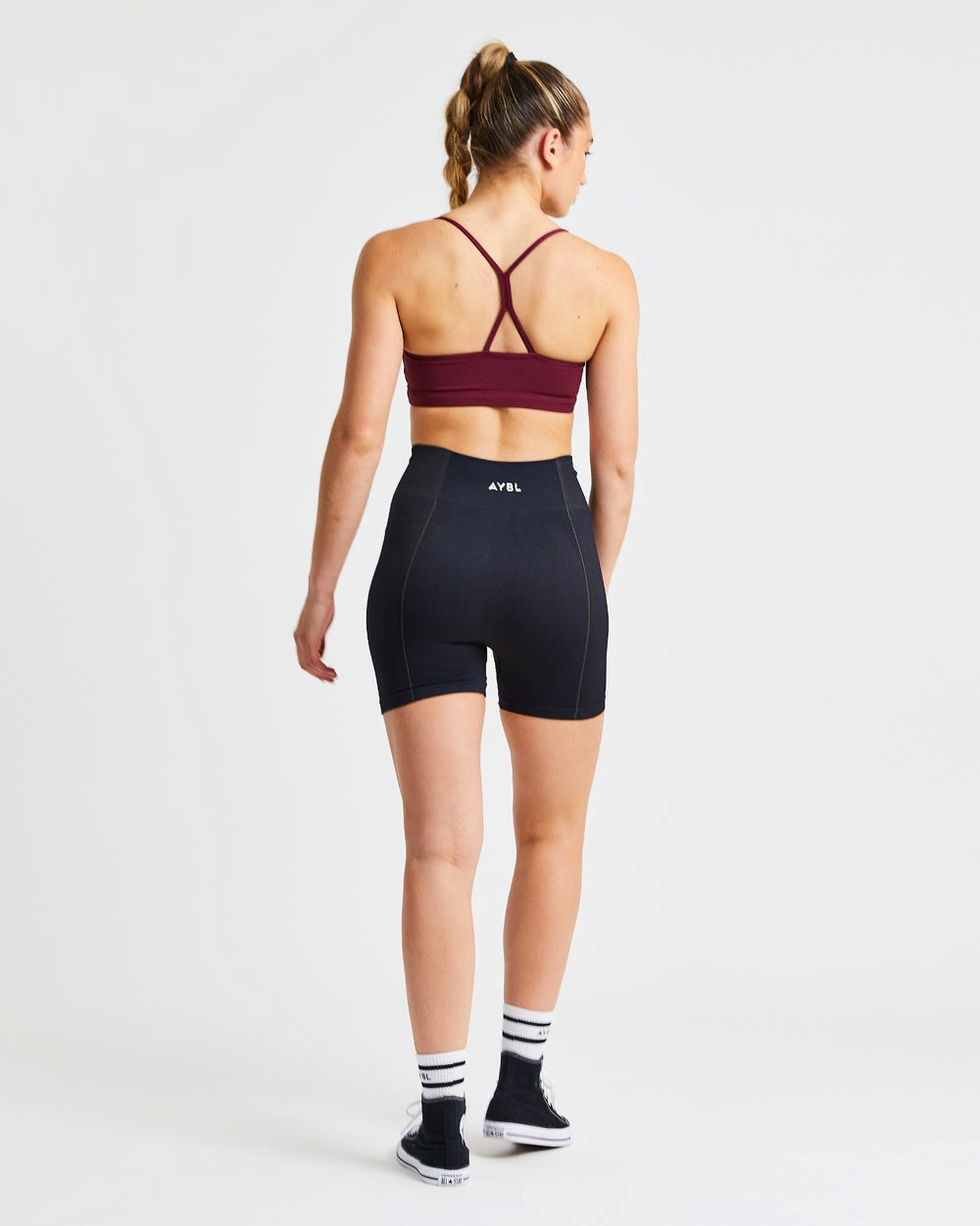 AYBL Essential Ruched Sports Bra Bordowe | 325718-OWH