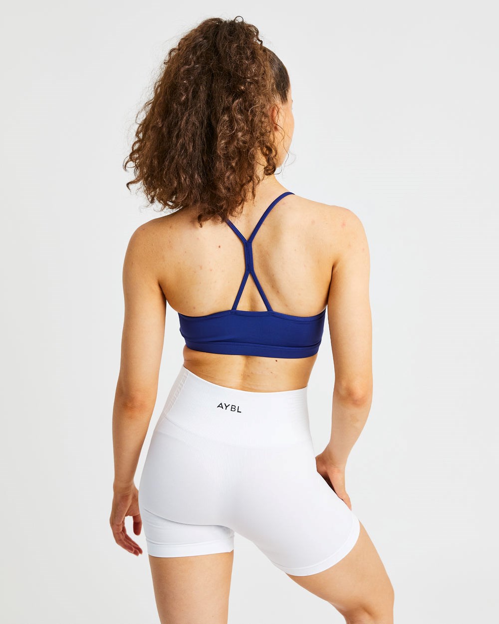 AYBL Essential Ruched Sports Bra Granatowe | 097541-CDS