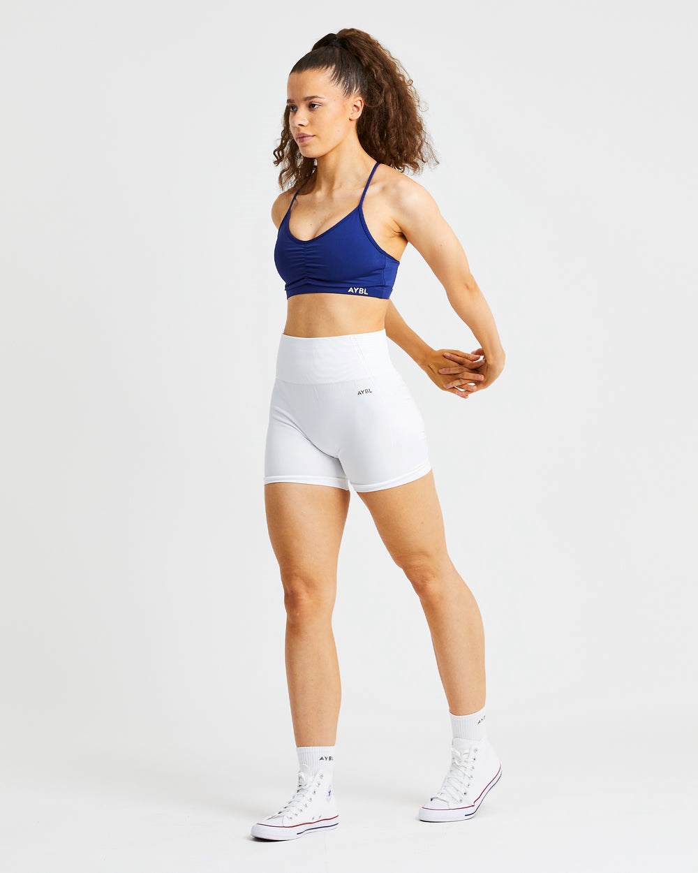 AYBL Essential Ruched Sports Bra Granatowe | 097541-CDS