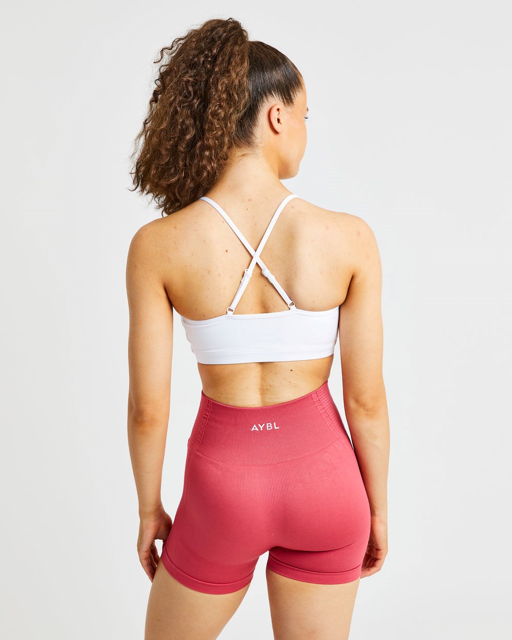 AYBL Essential V Neck Sports Bra Białe | 341960-IQT