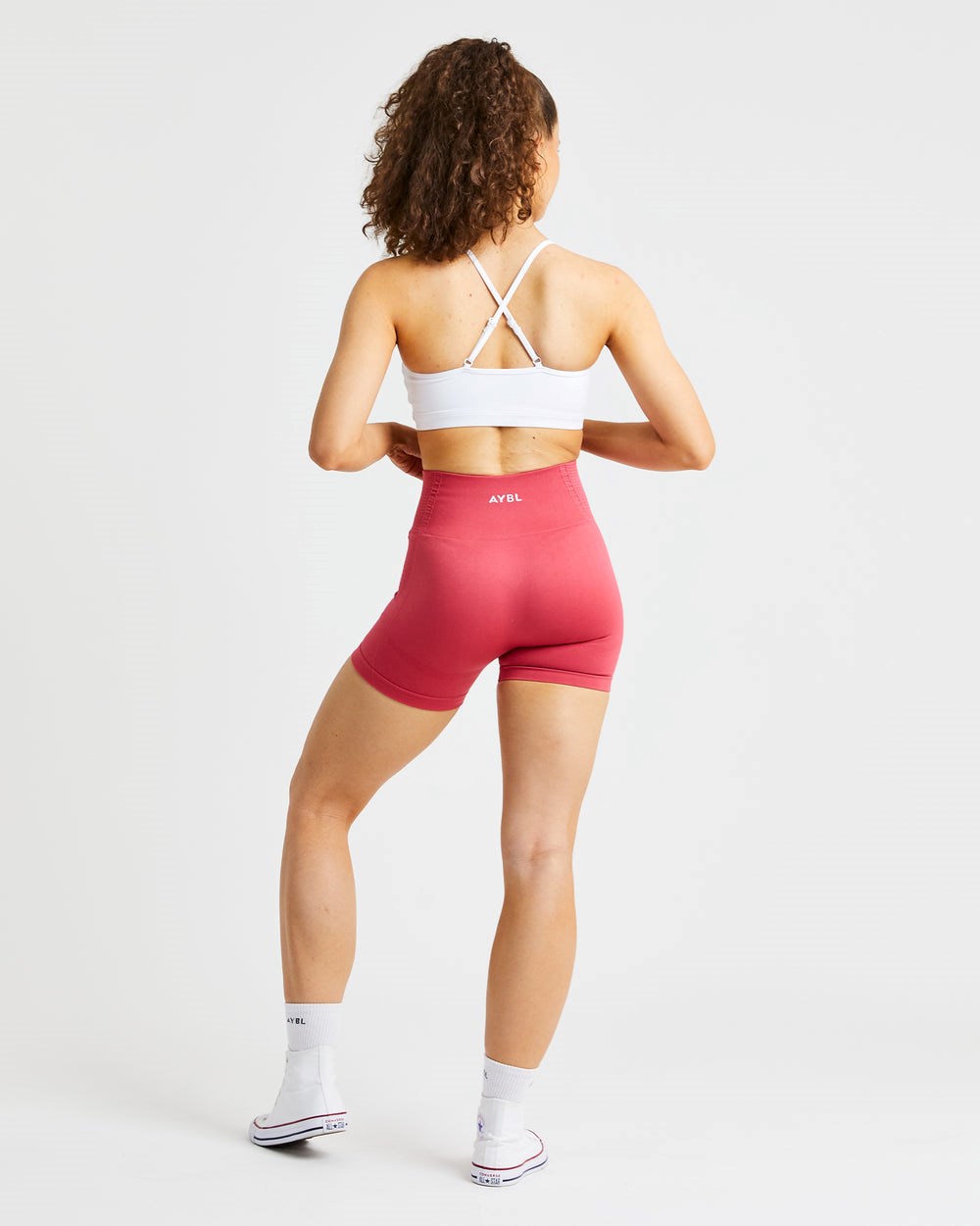 AYBL Essential V Neck Sports Bra Białe | 341960-IQT