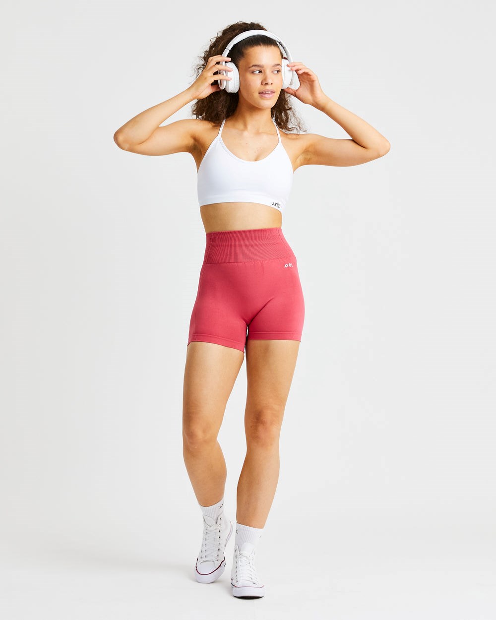 AYBL Essential V Neck Sports Bra Białe | 341960-IQT