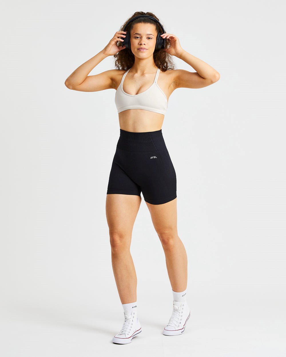 AYBL Essential Z Paskami Sports Bra Beżowe | 981452-ZSK