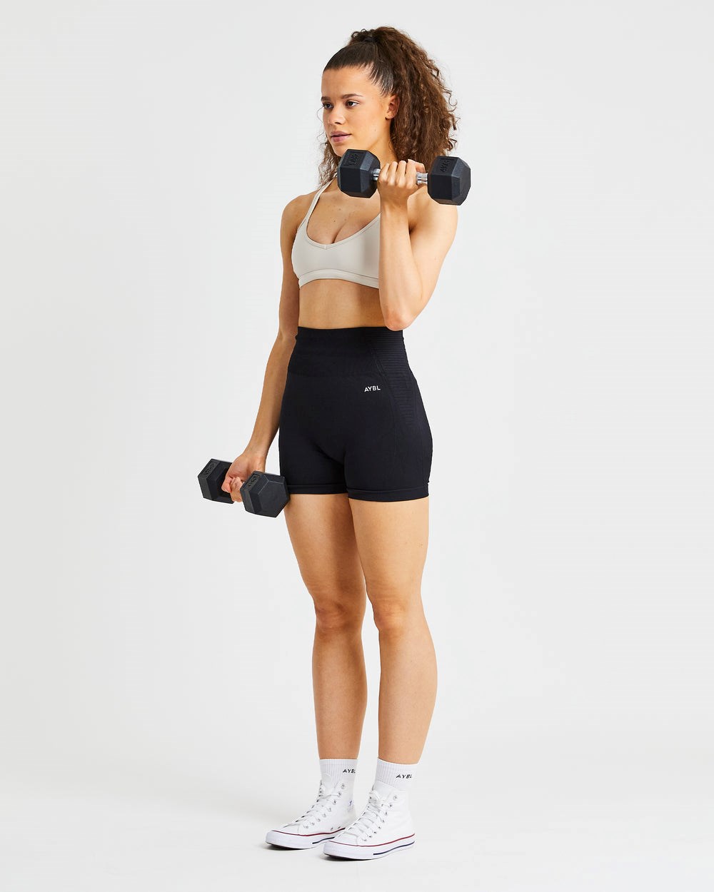 AYBL Essential Z Paskami Sports Bra Beżowe | 981452-ZSK