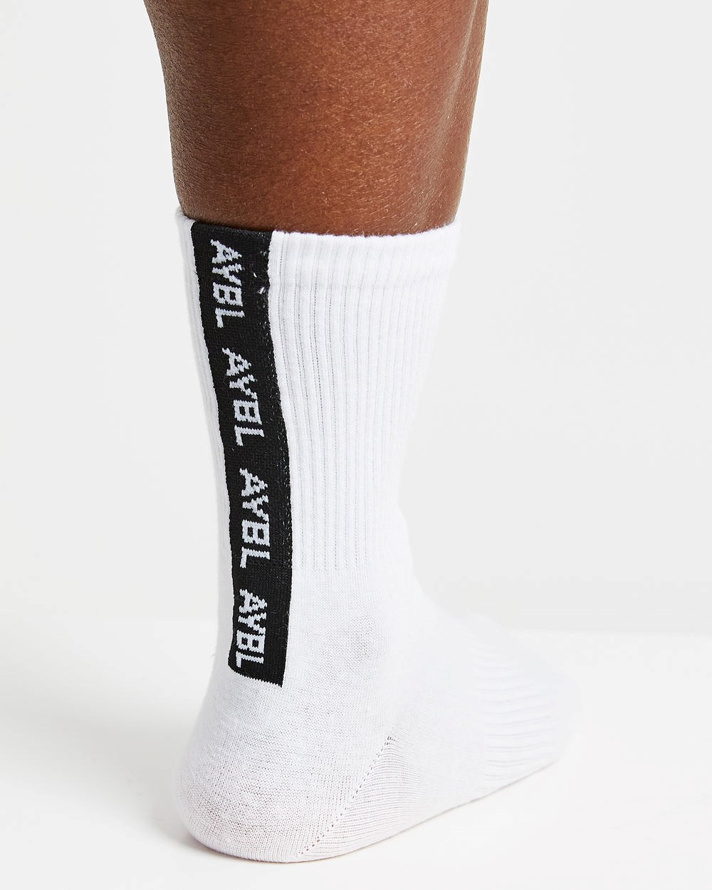 AYBL Everyday Back Stripe Crew Socks (3 Pack) Białe | 875124-LIB