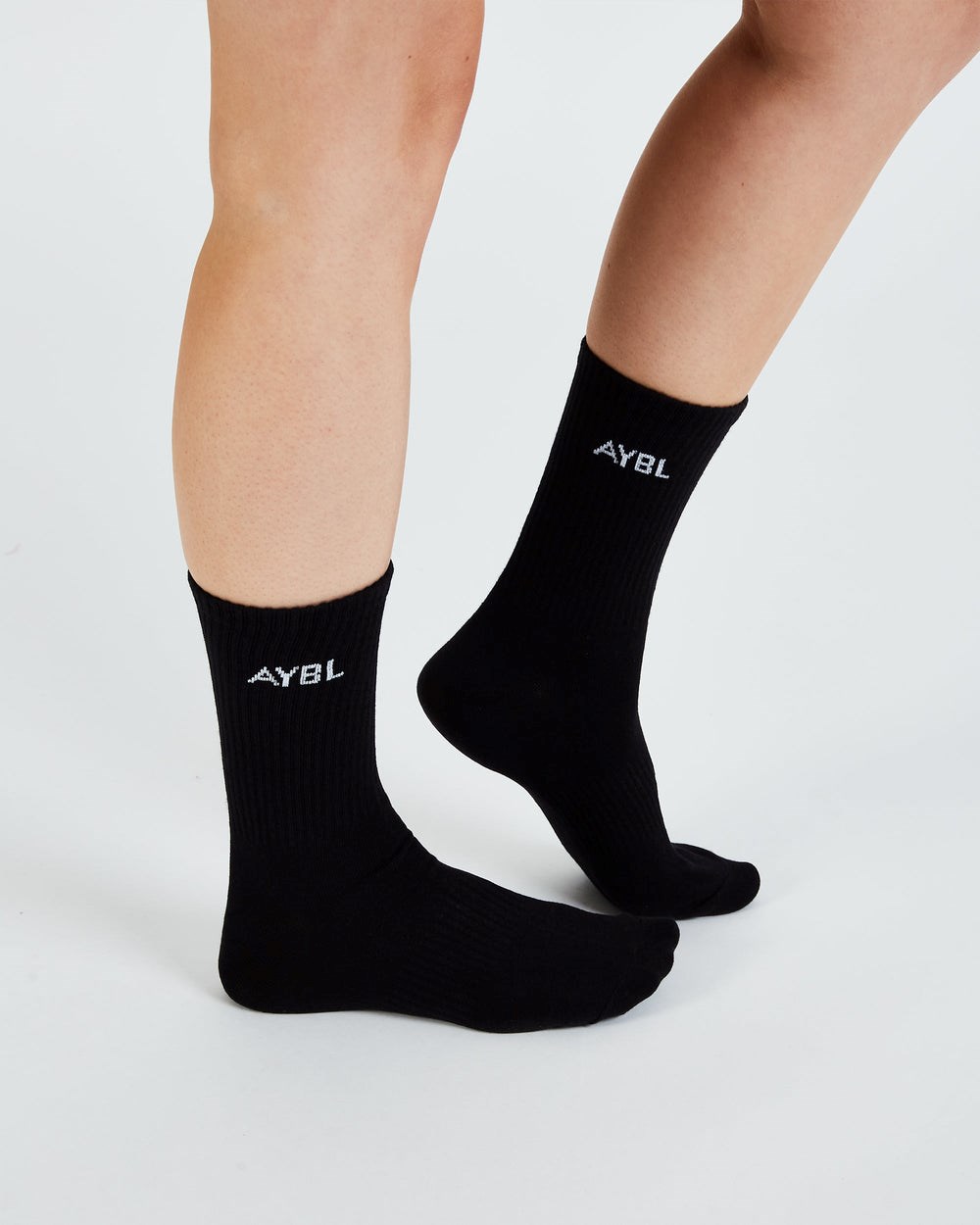 AYBL Everyday Crew Socks (3 Pack) Czarne | 048713-ZMV