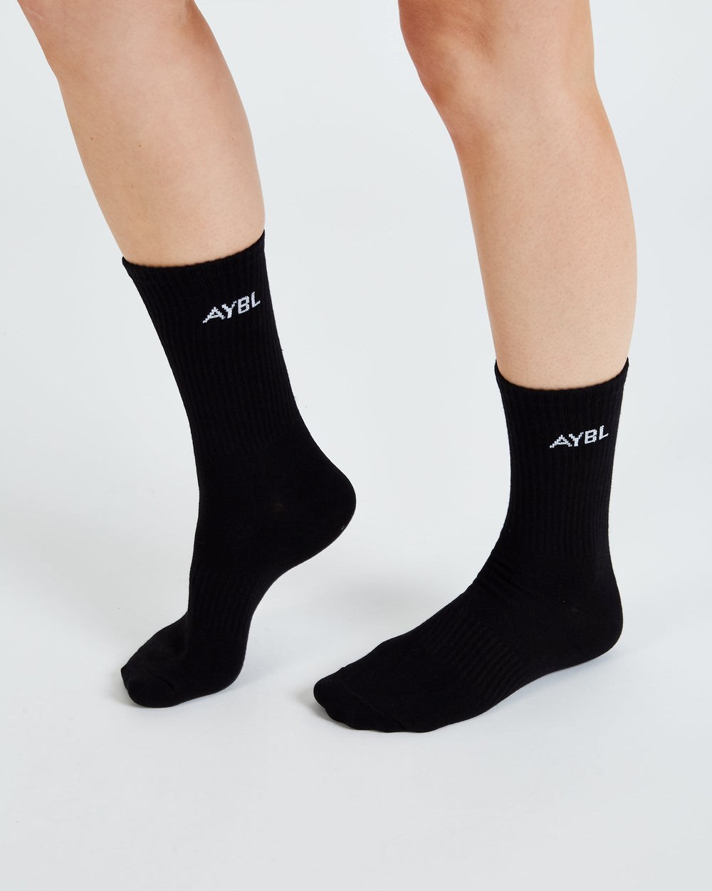 AYBL Everyday Crew Socks (3 Pack) Czarne | 048713-ZMV