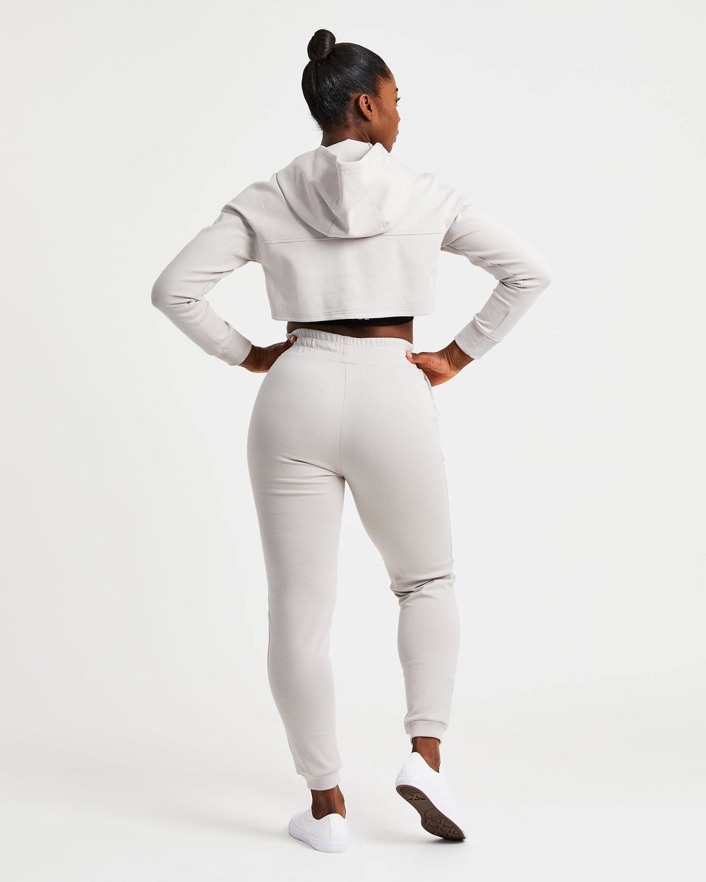 AYBL Everyday Cutout Crop Hoodie Szare | 419268-AMQ