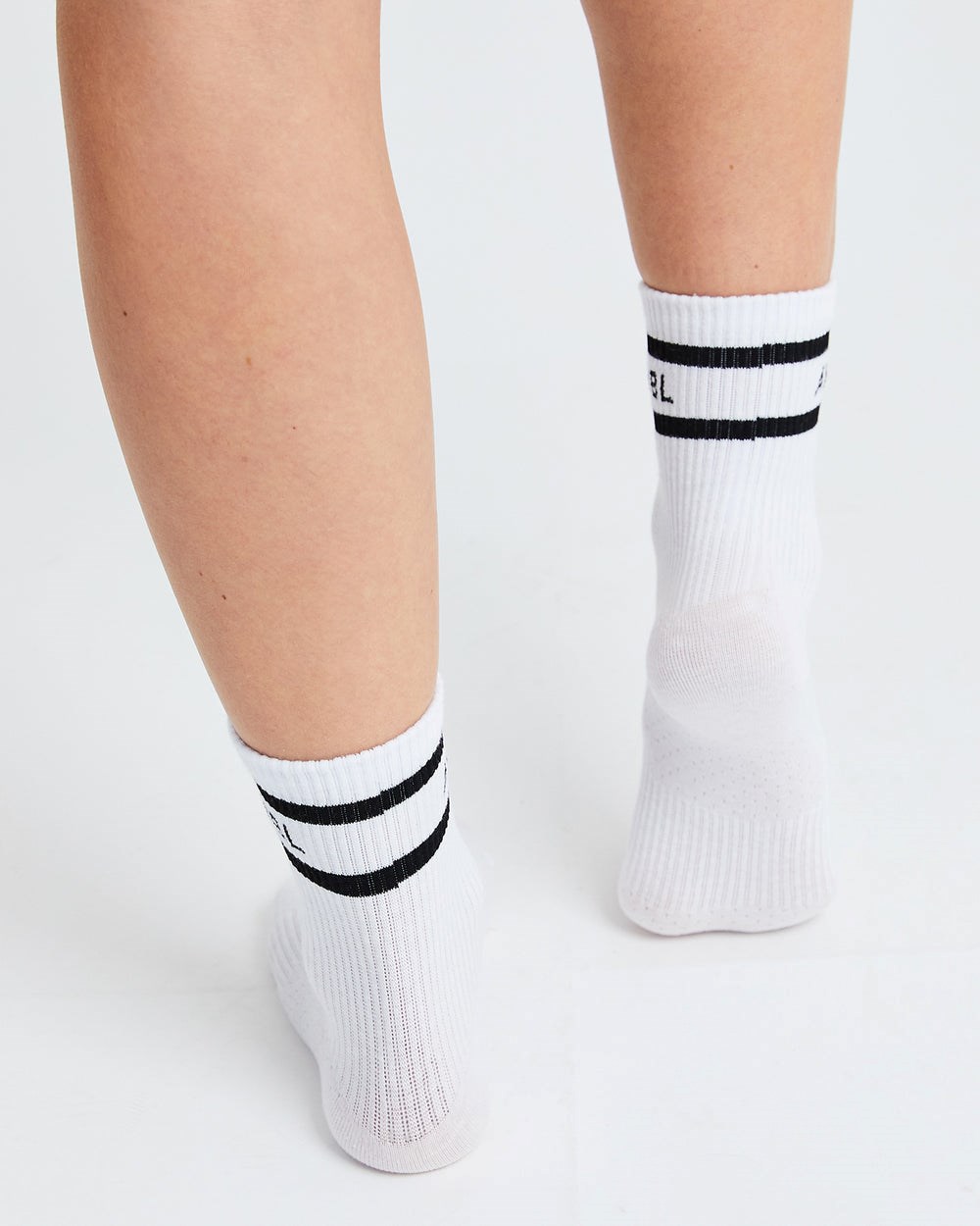 AYBL Everyday Double Stripe Crew Socks (3 Pack) Białe | 579320-BXD