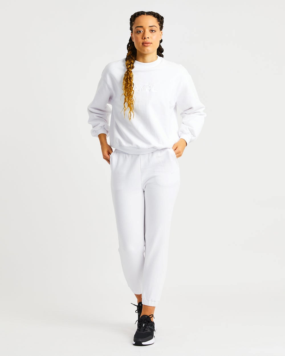 AYBL Everyday Oversized Joggers Białe | 783012-TVP