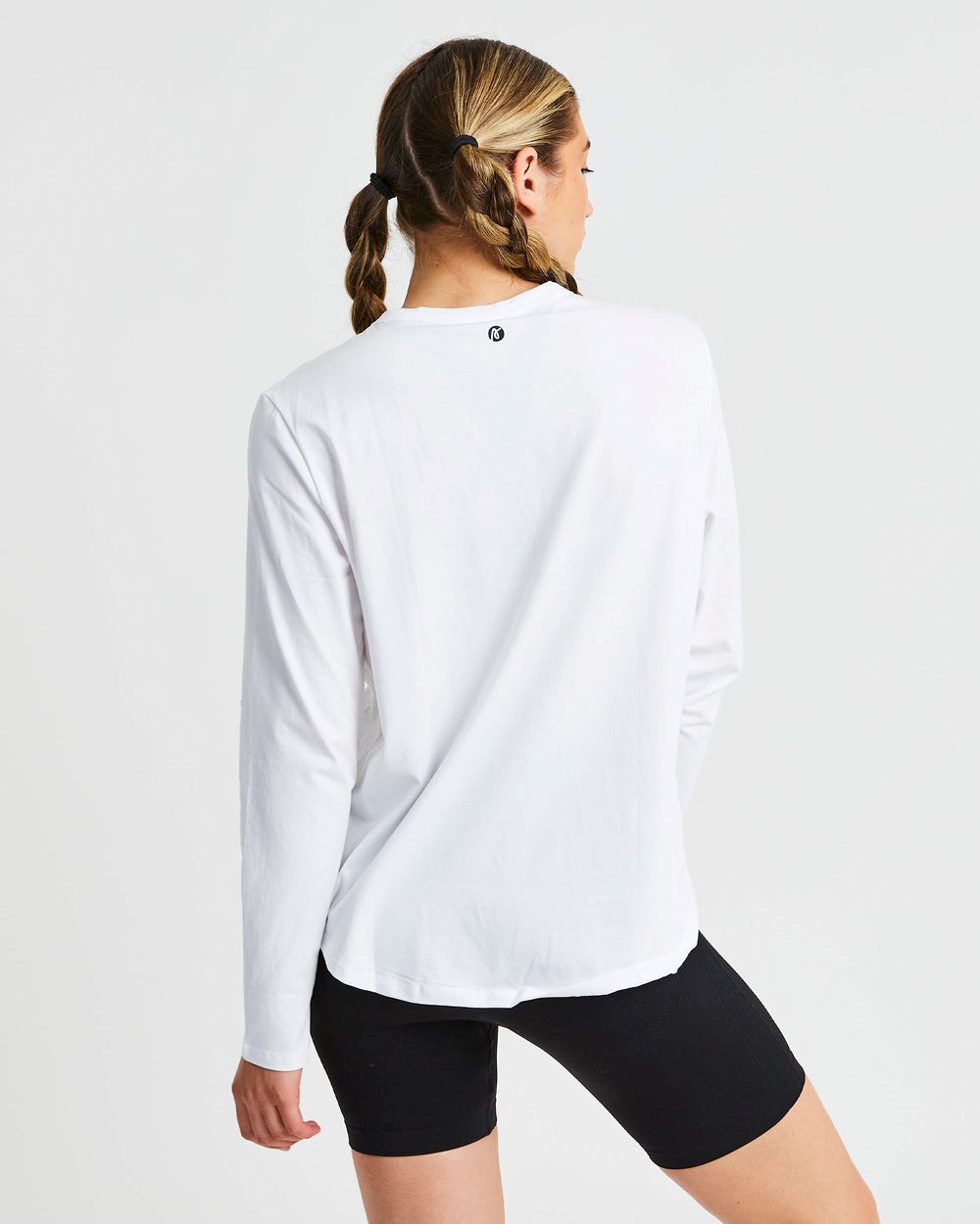 AYBL Everyday Oversized Long Sleeve T Shirt Białe | 246795-NBY