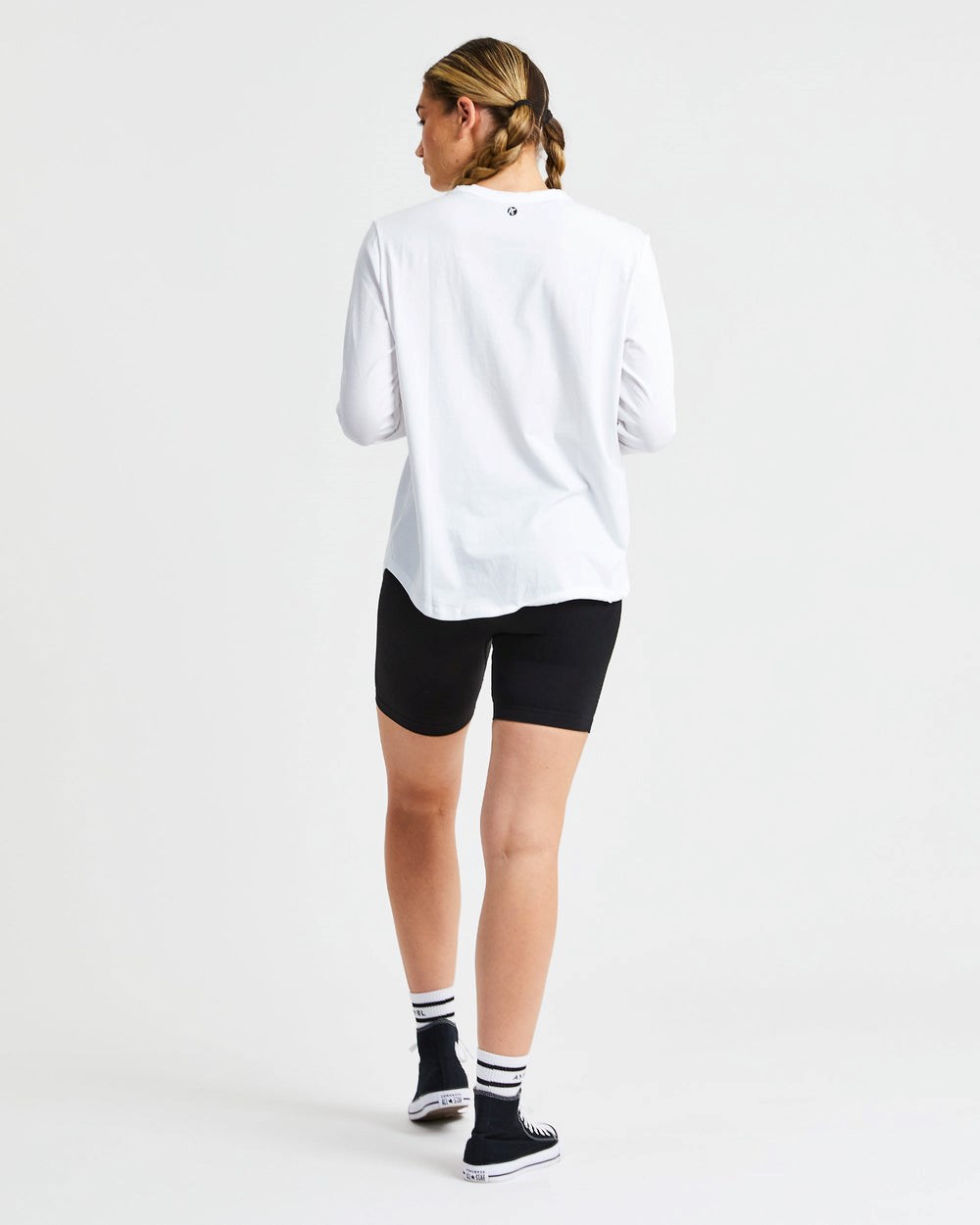 AYBL Everyday Oversized Long Sleeve T Shirt Białe | 246795-NBY