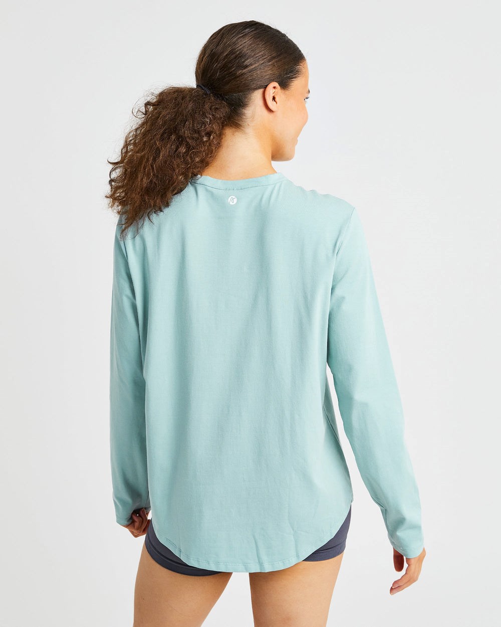 AYBL Everyday Oversized Long Sleeve T Shirt Soft Sage | 268140-UNC