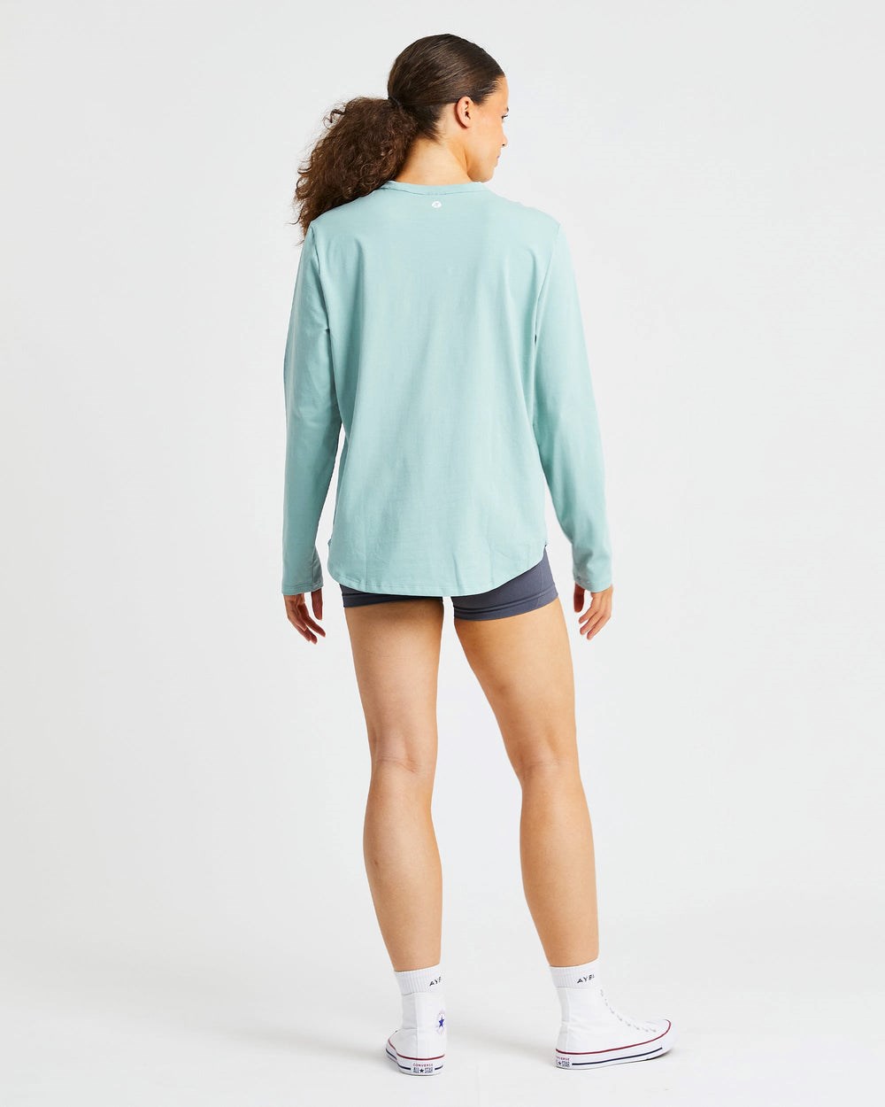 AYBL Everyday Oversized Long Sleeve T Shirt Soft Sage | 268140-UNC