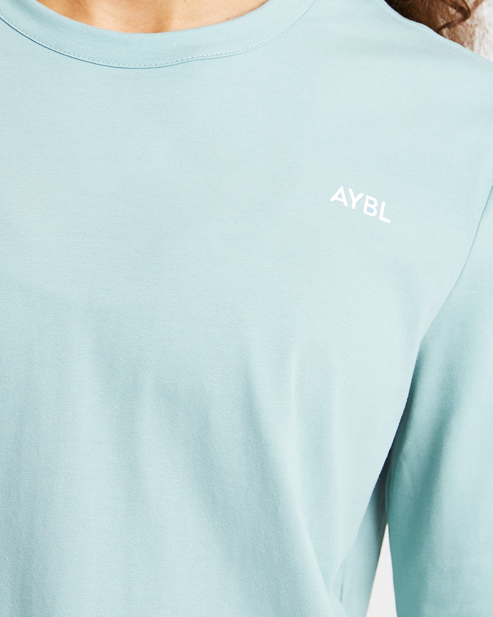 AYBL Everyday Oversized Long Sleeve T Shirt Soft Sage | 268140-UNC