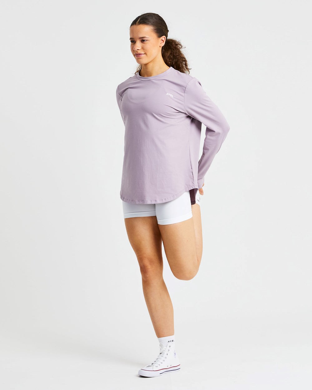 AYBL Everyday Oversized Long Sleeve T Shirt Muted Mauve | 361724-EKV