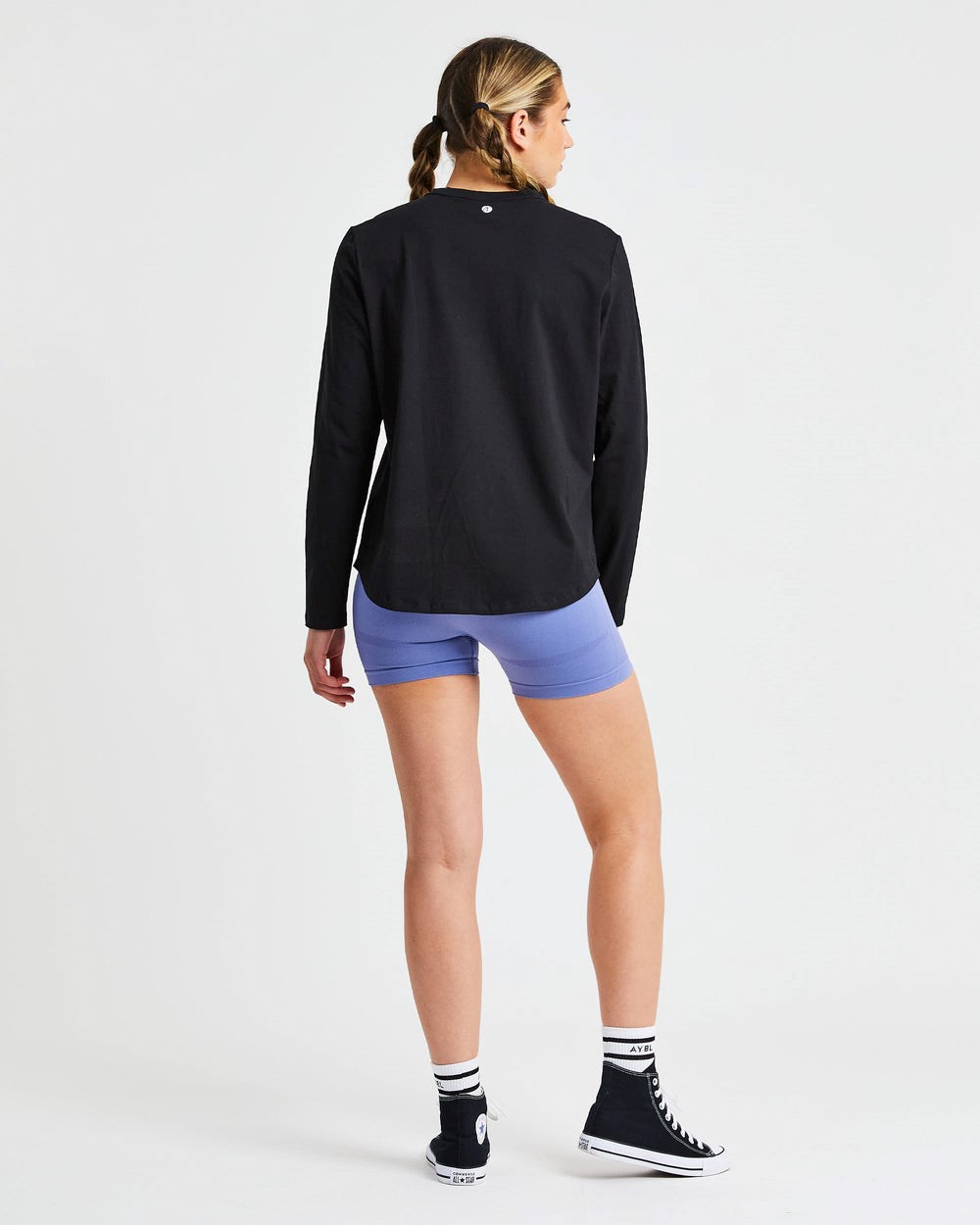 AYBL Everyday Oversized Long Sleeve T Shirt Czarne | 950738-IGS