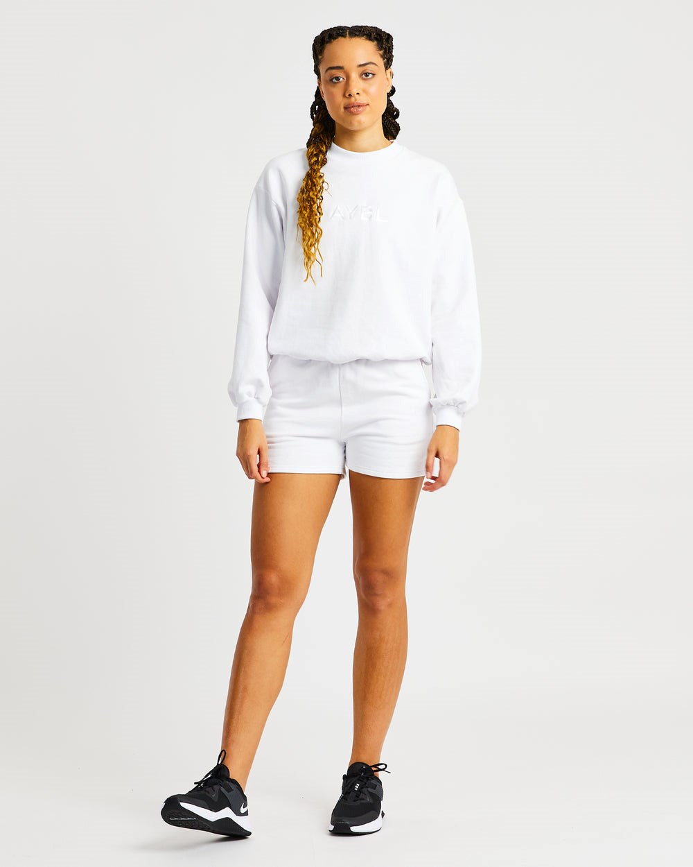 AYBL Everyday Oversized Shorts Białe | 064271-RGS