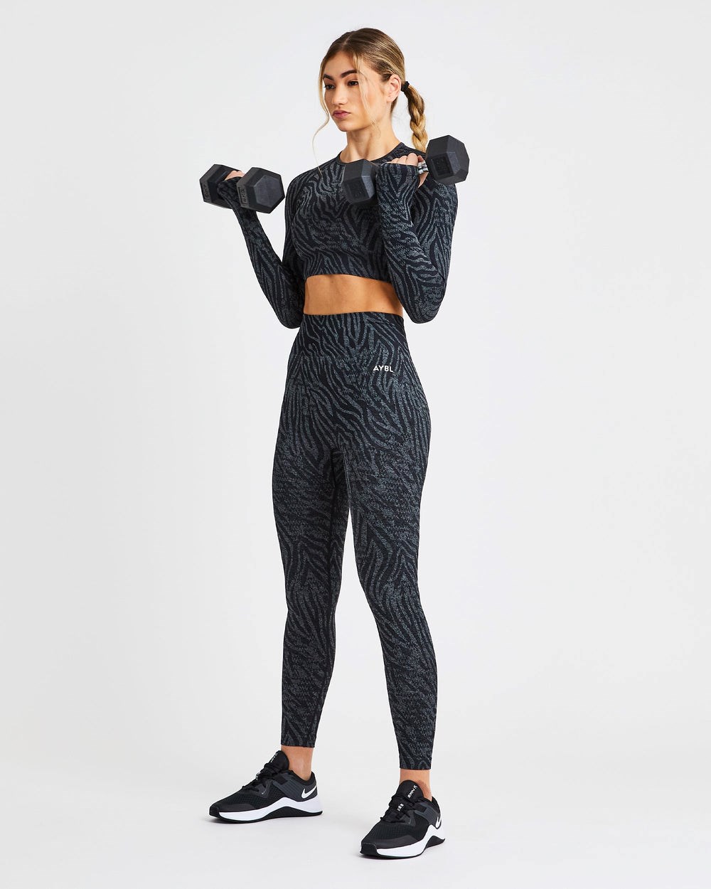 AYBL Evolve Animal Seamless Leggings Czarne | 367895-GJF