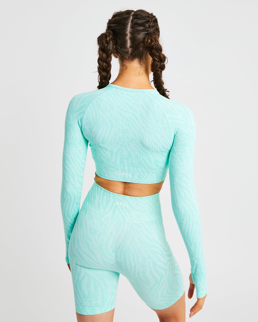 AYBL Evolve Animal Seamless Long Sleeve Crop Top Mięta Zielone | 512497-JXQ