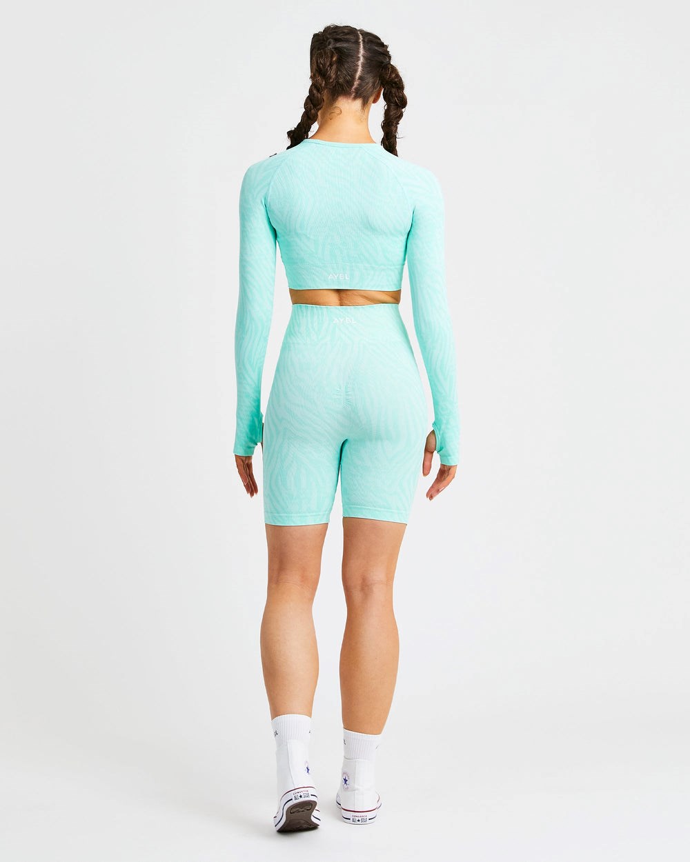 AYBL Evolve Animal Seamless Long Sleeve Crop Top Mięta Zielone | 512497-JXQ