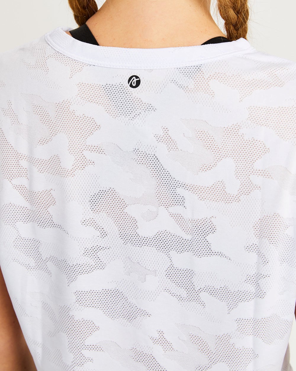 AYBL Evolve Camo Crop T Shirt Białe | 019357-ZEM