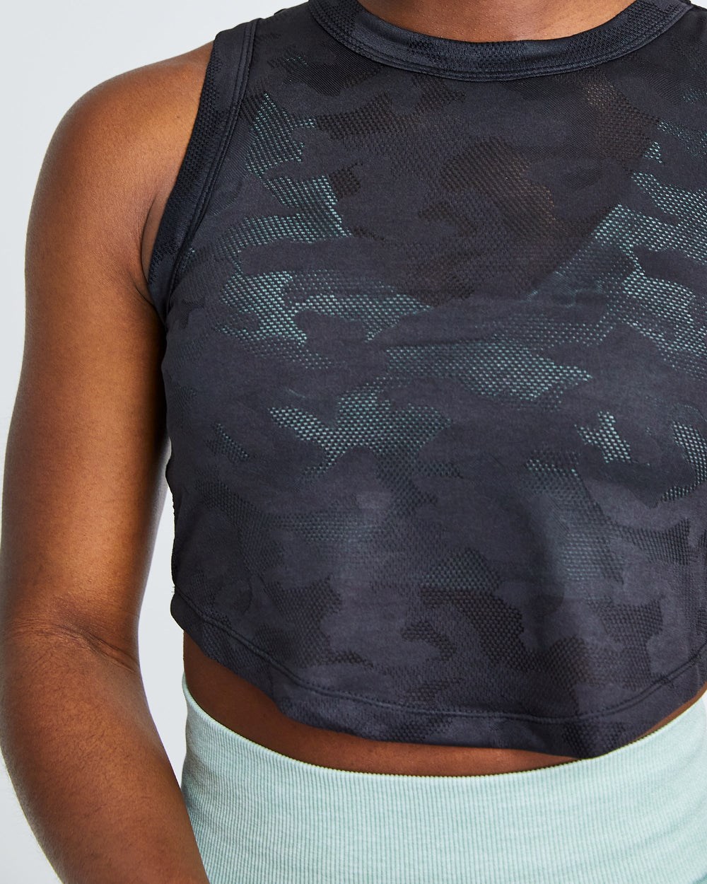 AYBL Evolve Camo Crop Vest Czarne | 397168-PEX