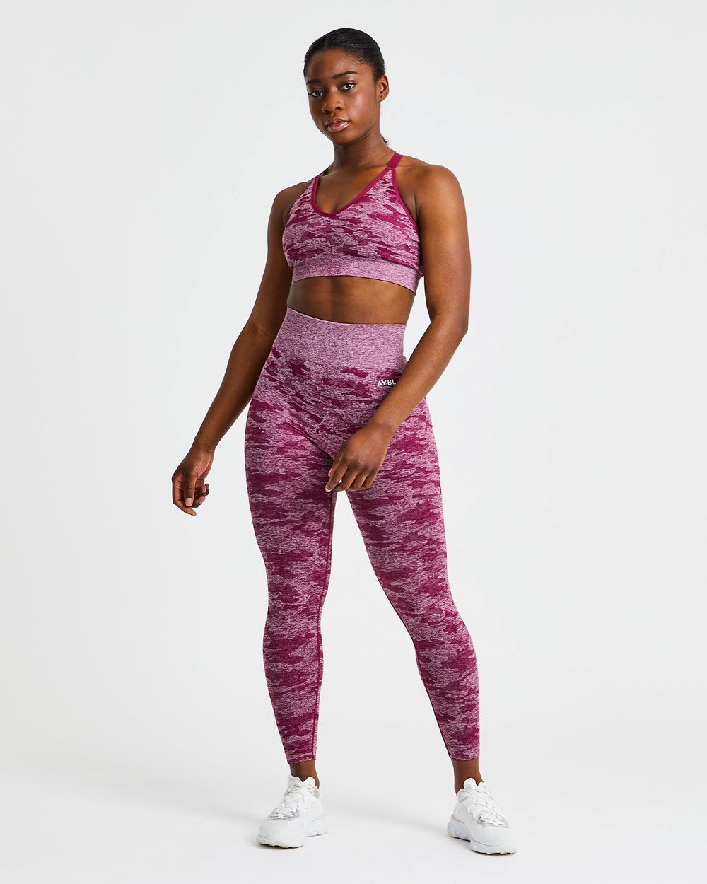 AYBL Evolve Camo Seamless Leggings Bordowe | 098317-RZI