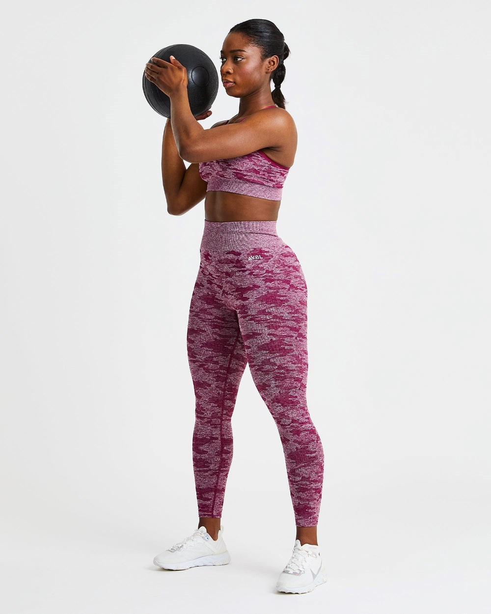 AYBL Evolve Camo Seamless Leggings Bordowe | 098317-RZI