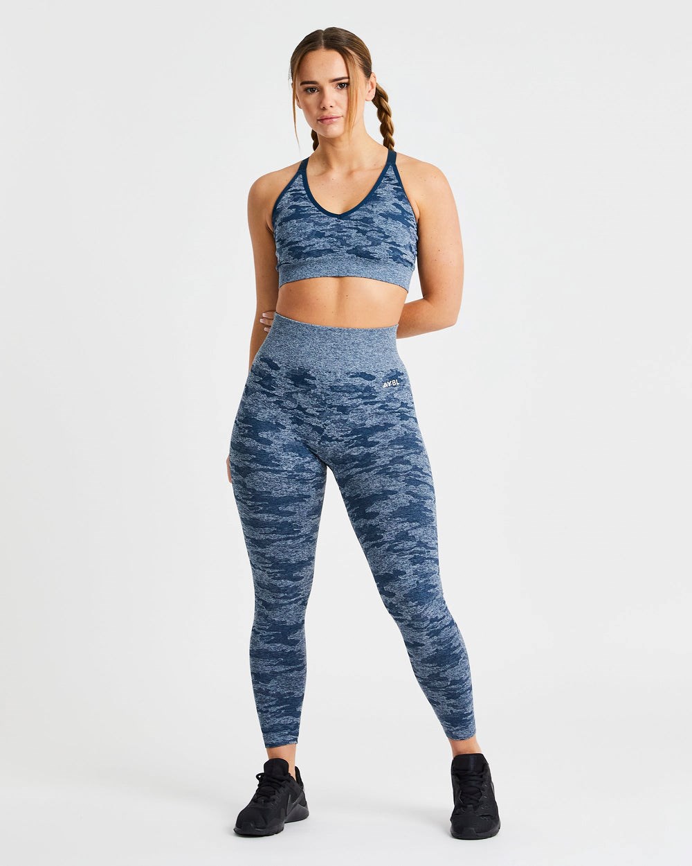 AYBL Evolve Camo Seamless Leggings Teal | 937148-UNQ