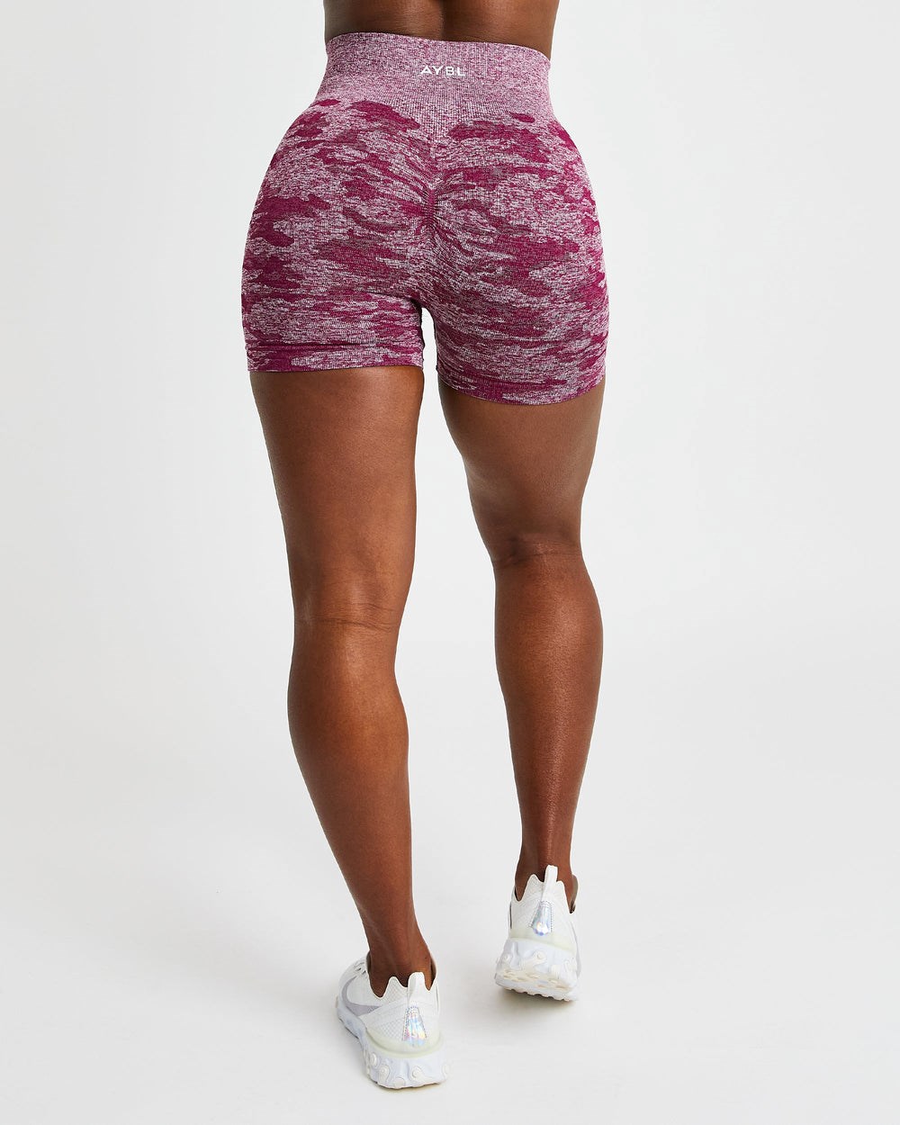 AYBL Evolve Camo Seamless Shorts Bordowe | 109563-UDX