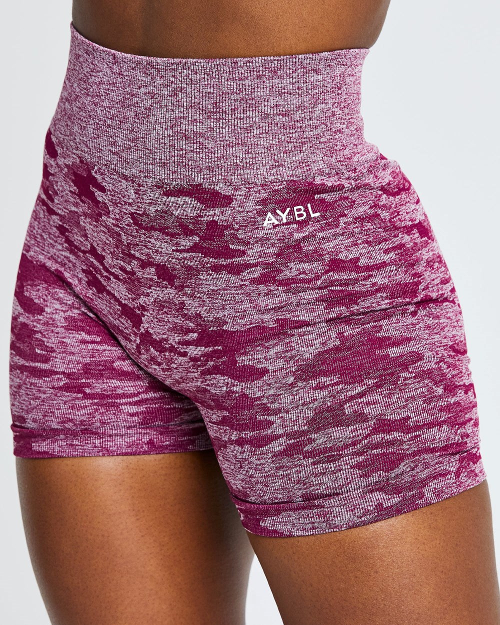 AYBL Evolve Camo Seamless Shorts Bordowe | 109563-UDX