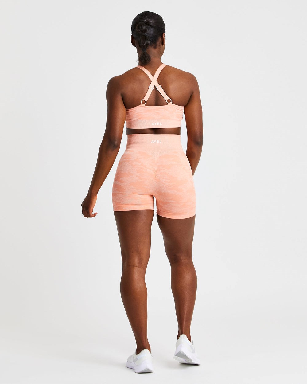 AYBL Evolve Camo Seamless Shorts Peach | 436895-YXV