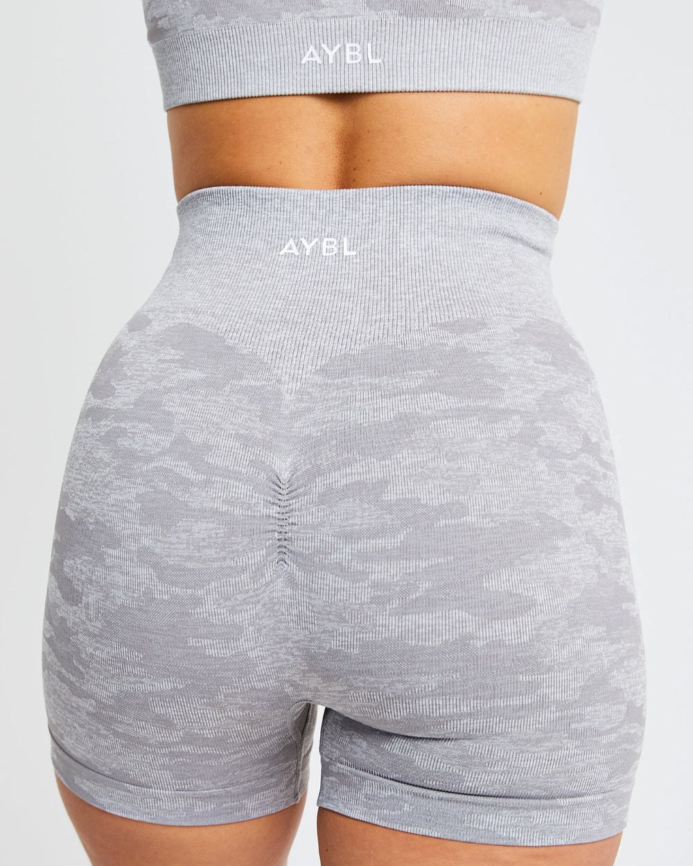 AYBL Evolve Camo Seamless Shorts Szare | 321576-KAC