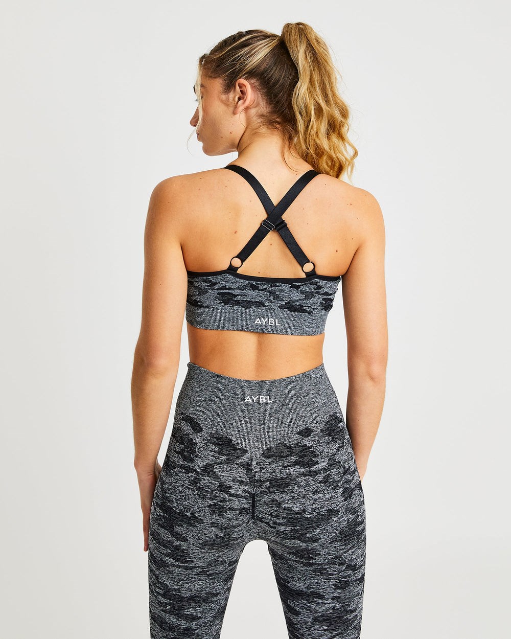 AYBL Evolve Camo Seamless Sports Bra Czarne | 302578-VLC