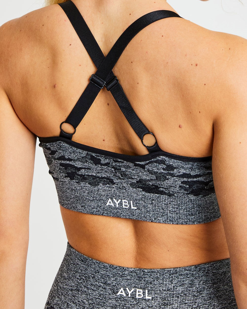 AYBL Evolve Camo Seamless Sports Bra Czarne | 302578-VLC