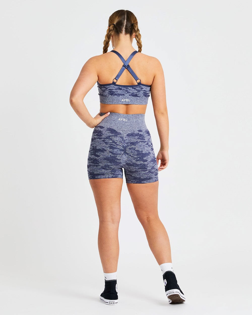 AYBL Evolve Camo Seamless Sports Bra Granatowe | 713498-KQY