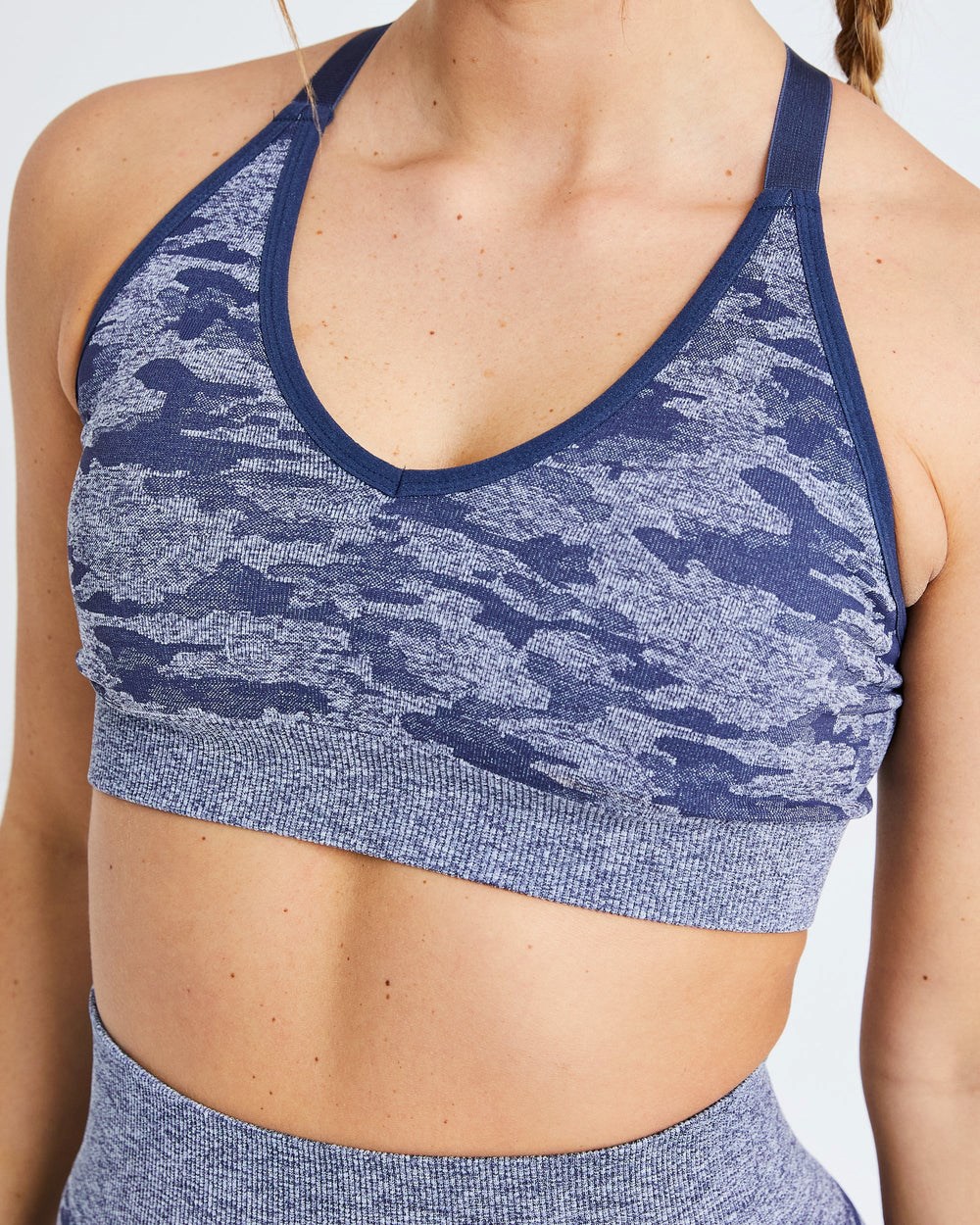 AYBL Evolve Camo Seamless Sports Bra Granatowe | 713498-KQY