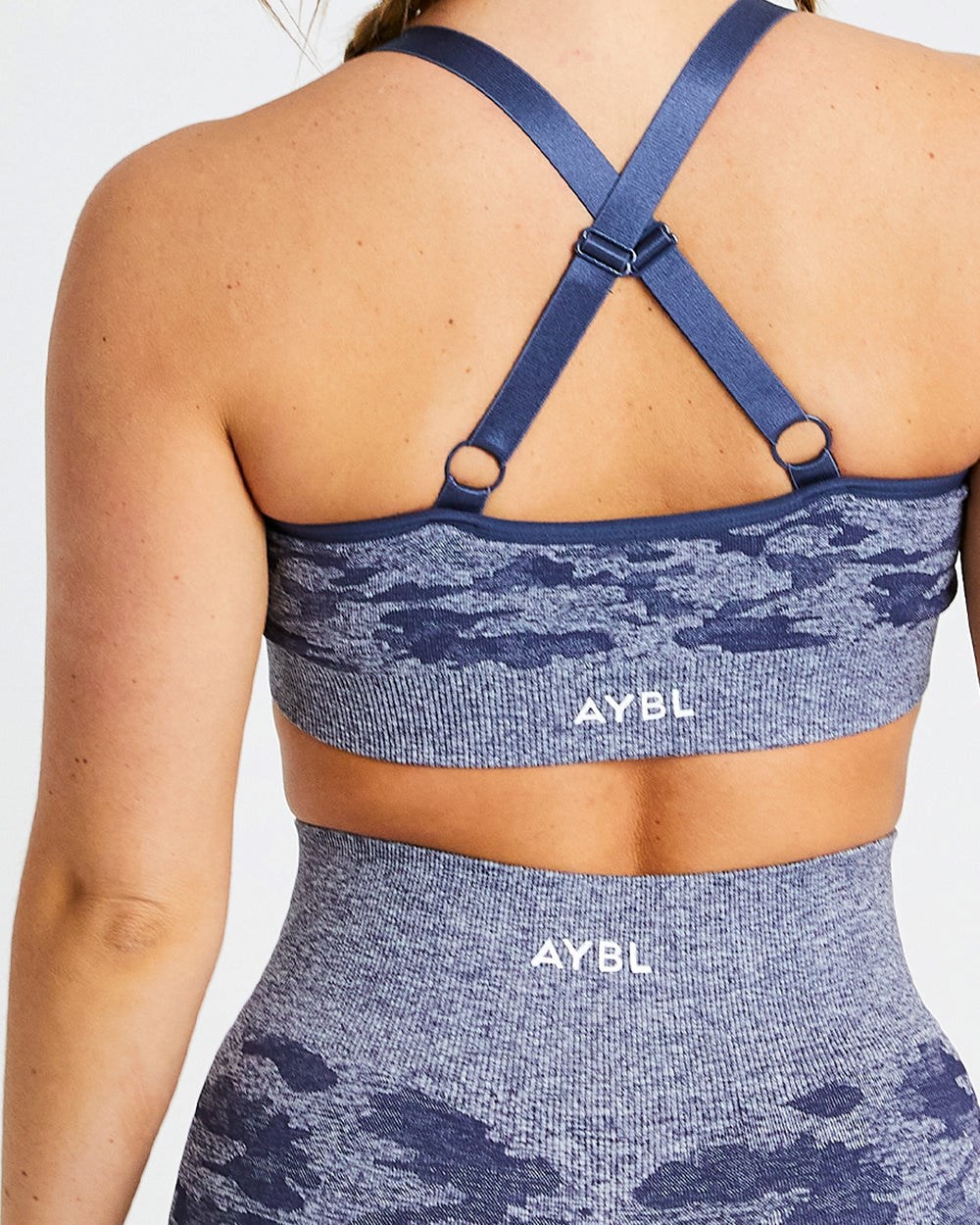 AYBL Evolve Camo Seamless Sports Bra Granatowe | 713498-KQY