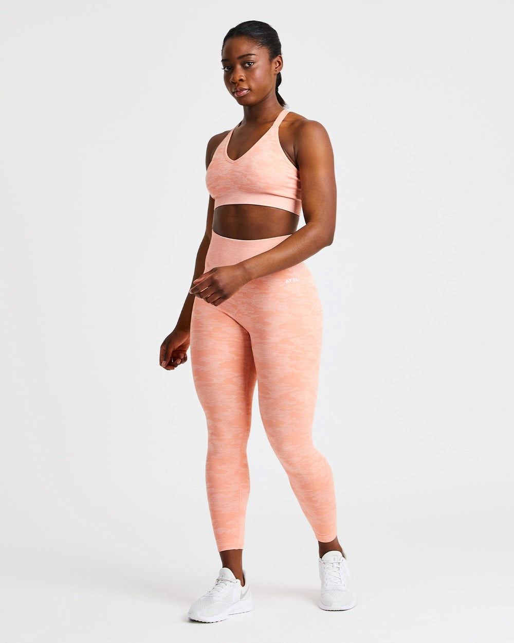 AYBL Evolve Camo Seamless Sports Bra Peach | 639057-HRS